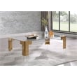 Meridian Furniture Casper Gold Stainless Steel and Acrylic Dining Table