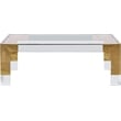 Meridian Furniture Casper Gold Stainless Steel and Acrylic Dining Table