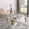 Meridian Furniture Casper Gold Stainless Steel and Acrylic Dining Table