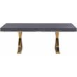Meridian Furniture Excel Oak Veneer Extendable Dining Table in Gray Lacquer/Gold