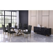 Meridian Furniture Excel Oak Veneer Extendable Dining Table in Gray Lacquer/Gold