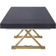 Meridian Furniture Excel Oak Veneer Extendable Dining Table in Gray Lacquer/Gold