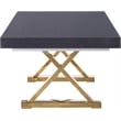 Meridian Furniture Excel Oak Veneer Extendable Dining Table in Gray Lacquer/Gold