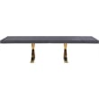 Meridian Furniture Excel Oak Veneer Extendable Dining Table in Gray Lacquer/Gold
