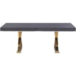 Meridian Furniture Excel Oak Veneer Extendable Dining Table in Gray Lacquer/Gold