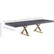 Meridian Furniture Excel Oak Veneer Extendable Dining Table in Gray Lacquer/Gold