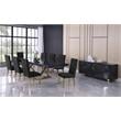 Meridian Furniture Excel Oak Veneer Extendable Dining Table in Gray Lacquer/Gold