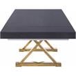 Meridian Furniture Excel Oak Veneer Extendable Dining Table in Gray Lacquer/Gold