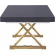 Meridian Furniture Excel Oak Veneer Extendable Dining Table in Gray Lacquer/Gold