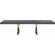 Meridian Furniture Excel Oak Veneer Extendable Dining Table in Gray Lacquer/Gold