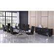 Meridian Furniture Excel Gray Oak Lacquer Top Extendable 2 Leaf Dining Table
