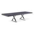 Meridian Furniture Excel Gray Oak Lacquer Top Extendable 2 Leaf Dining Table