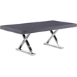 Meridian Furniture Excel Gray Oak Lacquer Top Extendable 2 Leaf Dining Table