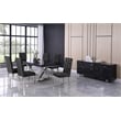 Meridian Furniture Excel Gray Oak Lacquer Top Extendable 2 Leaf Dining Table