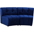 Meridian Furniture Limitless Navy Velvet Modular Loveseat