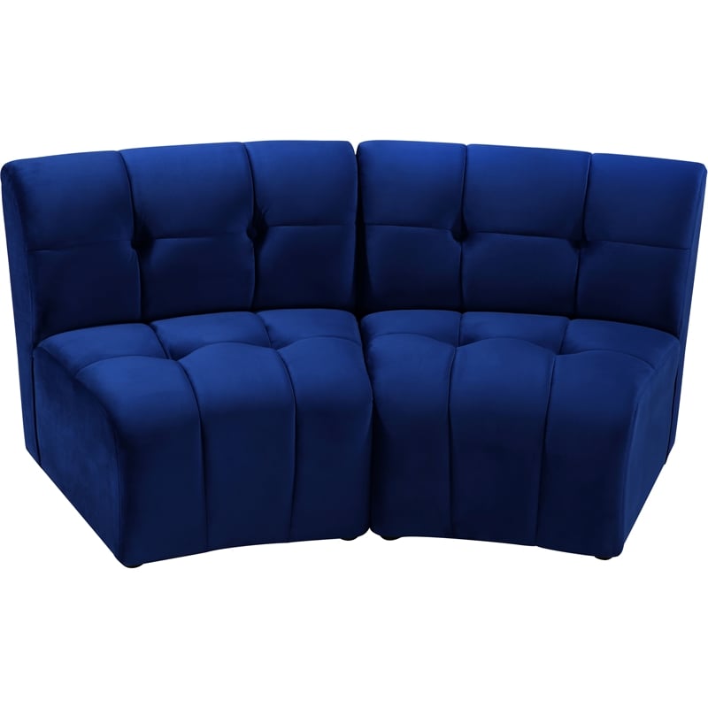 Meridian Furniture Limitless Navy Velvet Modular Loveseat
