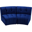 Meridian Furniture Limitless Navy Velvet Modular Loveseat