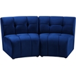 Meridian Furniture Limitless Navy Velvet Modular Loveseat