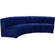 Meridian Furniture Limitless Navy Velvet Modular 4 Piece Sectional