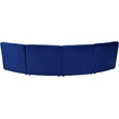 Meridian Furniture Limitless Navy Velvet Modular 4 Piece Sectional