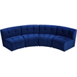 Meridian Furniture Limitless Navy Velvet Modular 4 Piece Sectional