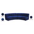 Meridian Furniture Limitless Navy Velvet Modular 4 Piece Sectional