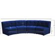 Meridian Furniture Limitless Navy Velvet Modular 4 Piece Sectional