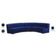 Meridian Furniture Limitless Navy Velvet Modular 5 Piece Sectional