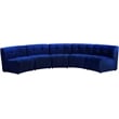 Meridian Furniture Limitless Navy Velvet Modular 5 Piece Sectional