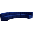 Meridian Furniture Limitless Navy Velvet Modular 6 Piece Sectional