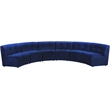 Meridian Furniture Limitless Navy Velvet Modular 6 Piece Sectional