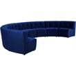 Meridian Furniture Limitless Navy Velvet Modular 8 Piece Sectional