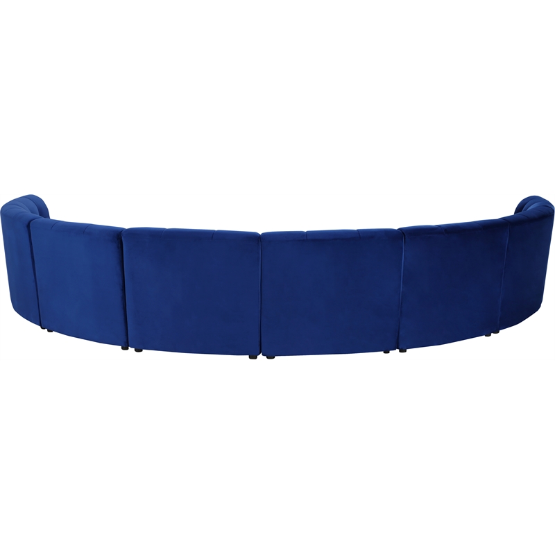 Meridian Furniture Limitless Navy Velvet Modular 8 Piece Sectional