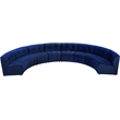 Meridian Furniture Limitless Navy Velvet Modular 8 Piece Sectional