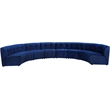 Meridian Furniture Limitless Navy Velvet Modular 8 Piece Sectional