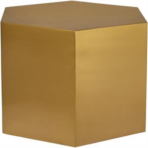 meridian furniture hexagon contemporary modular metal coffee table in brushed gold