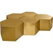 Meridian Furniture Hexagon Brushed Gold 5 Piece Modular Coffee Table
