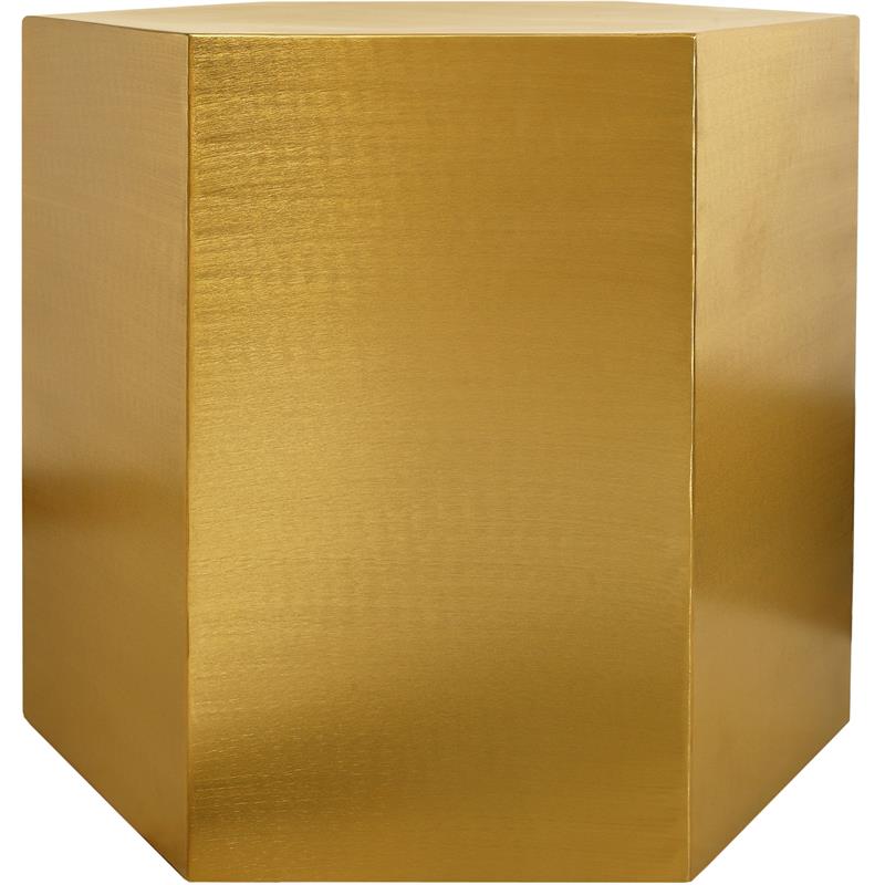 Meridian Furniture Hexagon End Table - Gold Meridian Furniture Hexagon End Table - Gold
