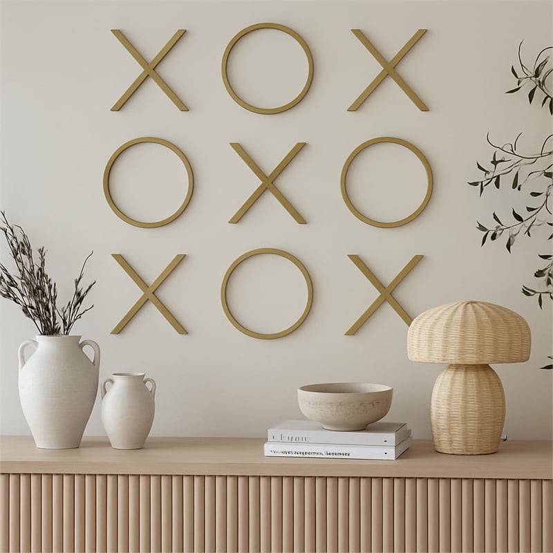 Meridian Furniture XOXO Gold Stainless Steel Contemporary Wall Decor