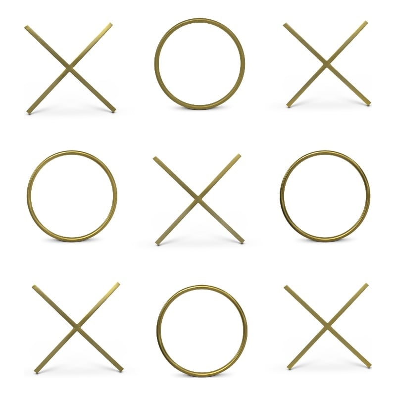Meridian Furniture XOXO Gold Stainless Steel Contemporary Wall Decor