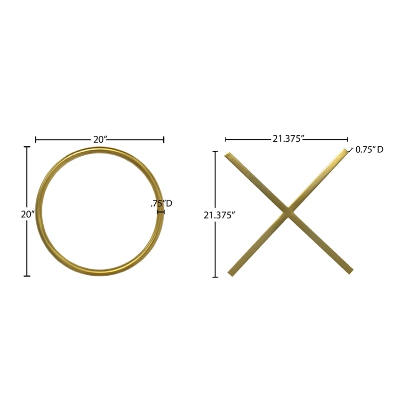 Meridian Furniture XOXO Gold Stainless Steel Contemporary Wall Decor