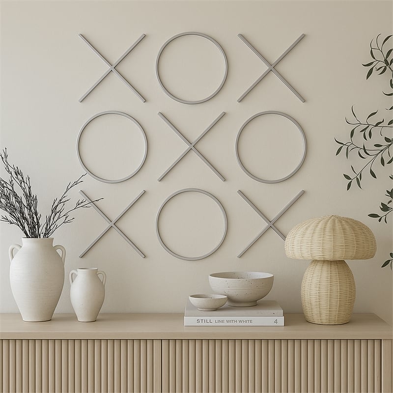 Meridian Furniture XOXO Chrome Stainless Steel Contemporary Wall Decor
