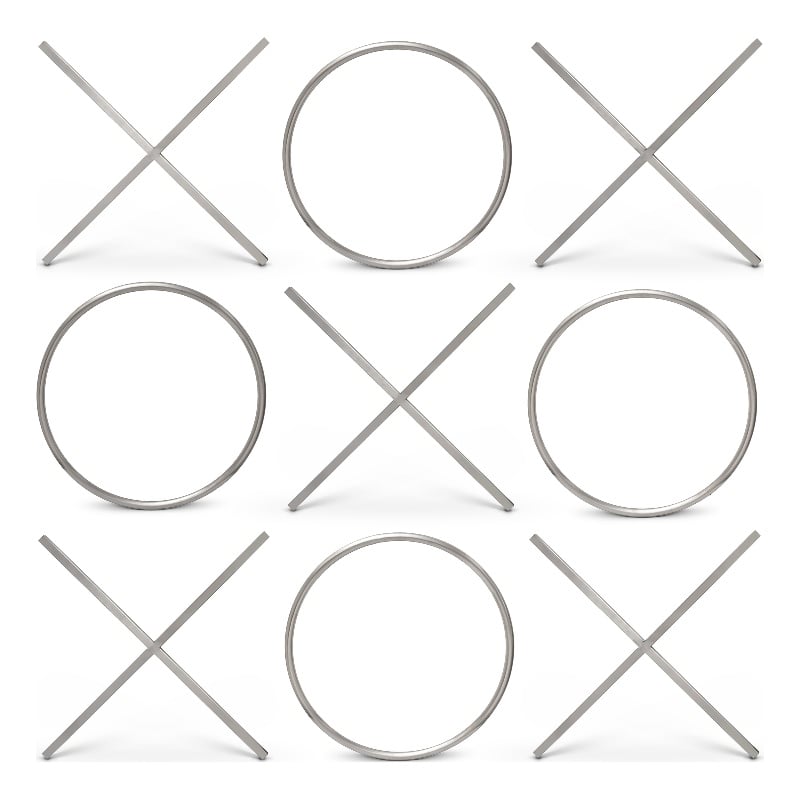 Meridian Furniture XOXO Chrome Stainless Steel Contemporary Wall Decor