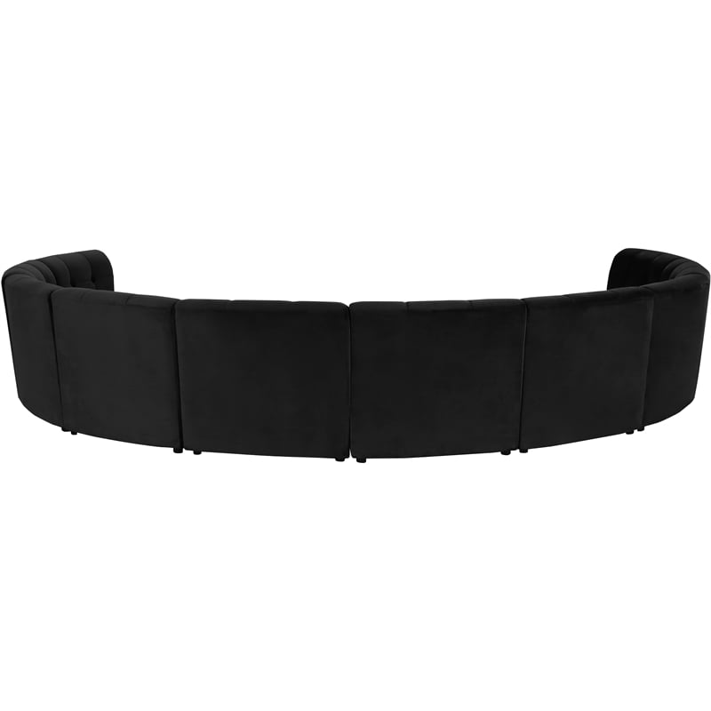 Meridian Furniture Limitless Black Velvet Modular 10 Piece Sectional