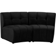 Meridian Furniture Limitless Black Velvet Modular Loveseat