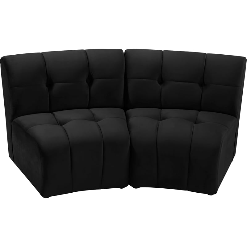 Meridian Furniture Limitless Black Velvet Modular Loveseat