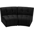 Meridian Furniture Limitless Black Velvet Modular Loveseat