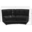 Meridian Furniture Limitless Black Velvet Modular Loveseat