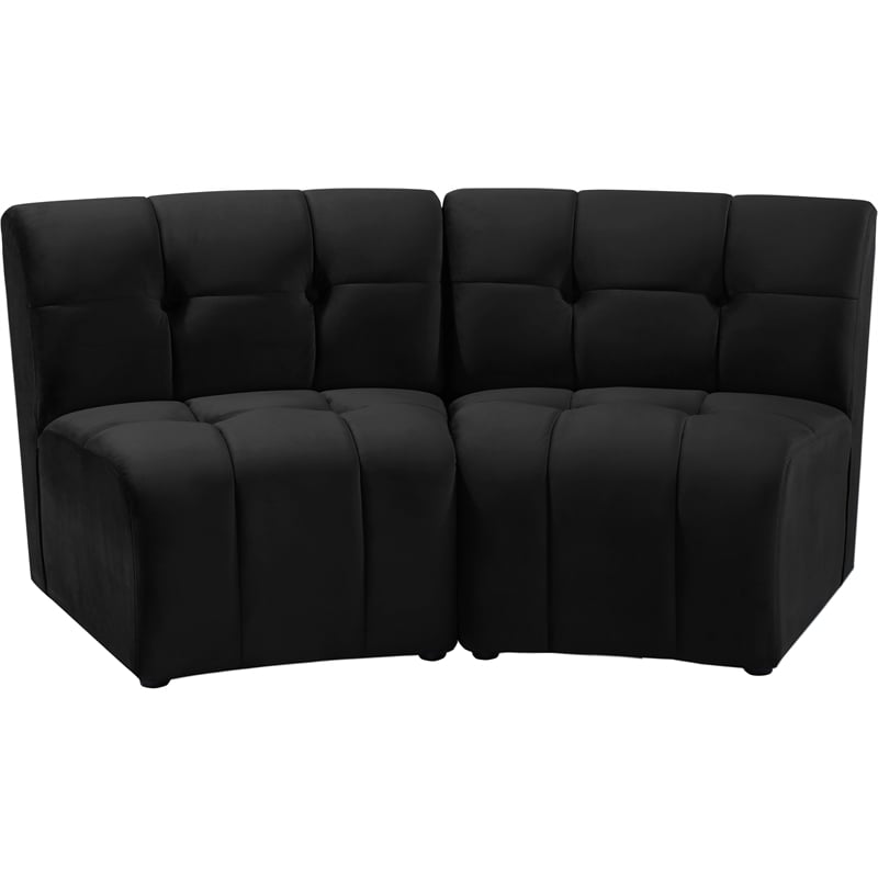 Meridian Furniture Limitless Black Velvet Modular Loveseat