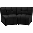 Meridian Furniture Limitless Black Velvet Modular Loveseat